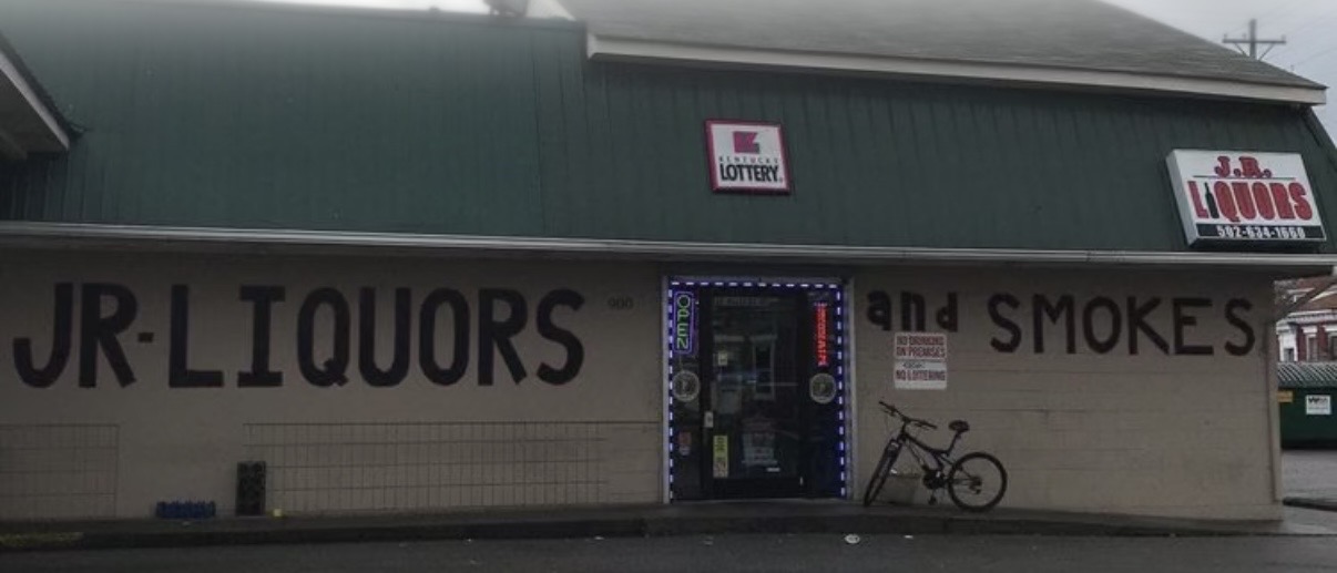 J.R. Liquors storefront at 900 E Oak St, Louisville