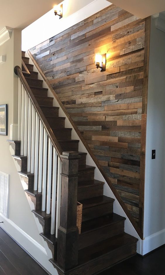 Reclaimed Wall Paneling — Staircase